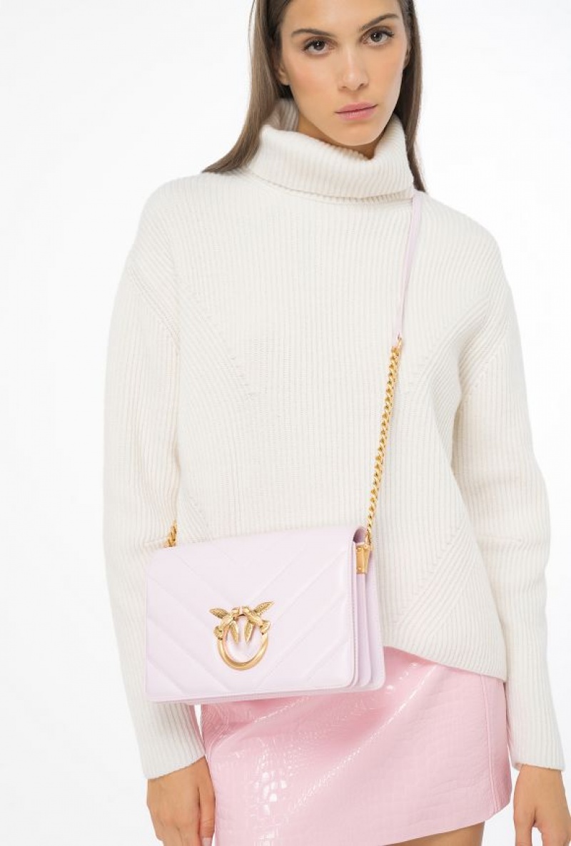 Pinko Classic Love Bag Click Big Chevron Zlaté | SN-PKO32374