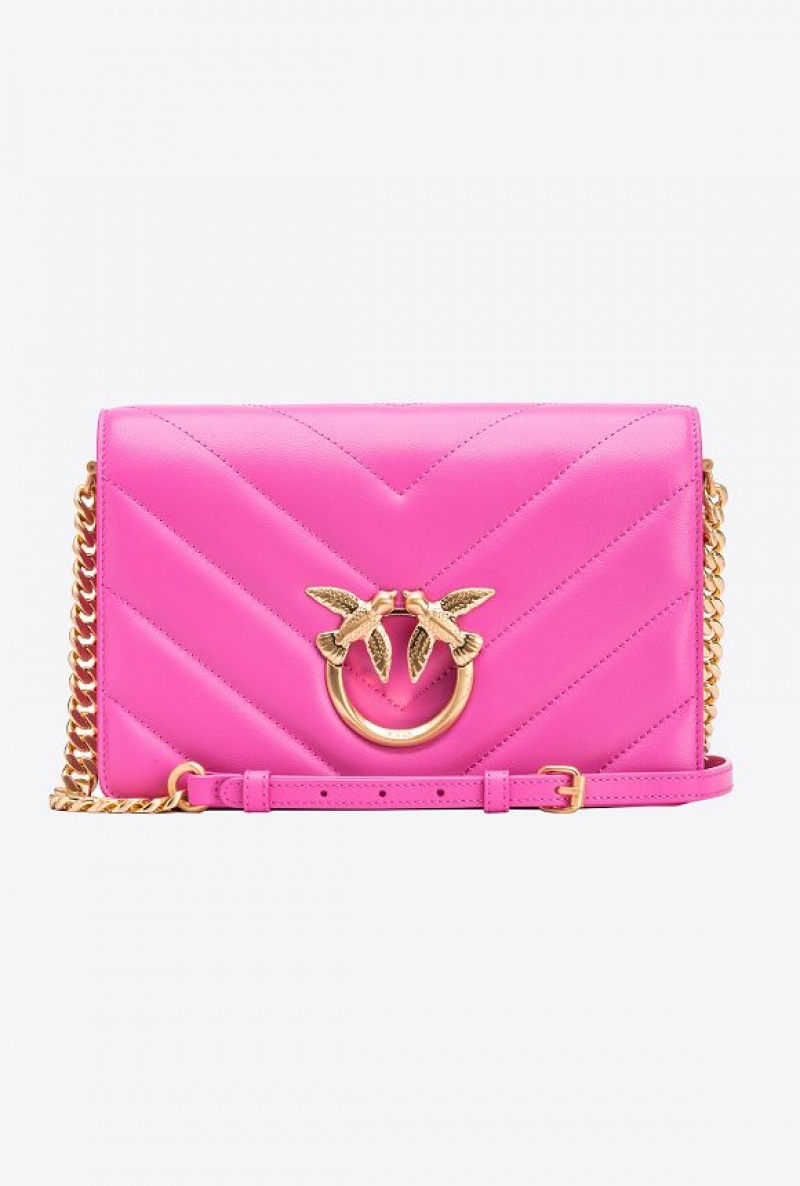 Pinko Classic Love Bag Click Big Chevron Zlaté | SN-PKO32933