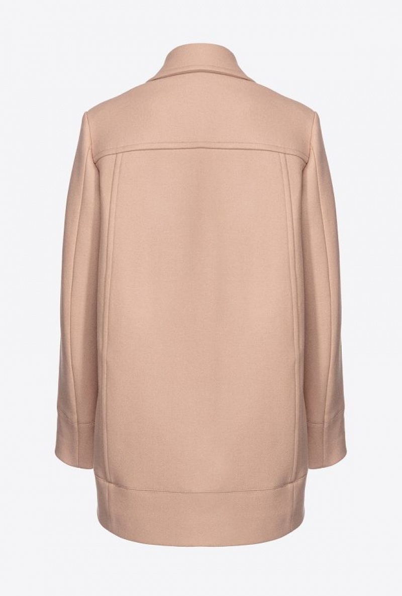 Pinko Cloth Pea Coat Béžový Hnědé | SN-PKO33584
