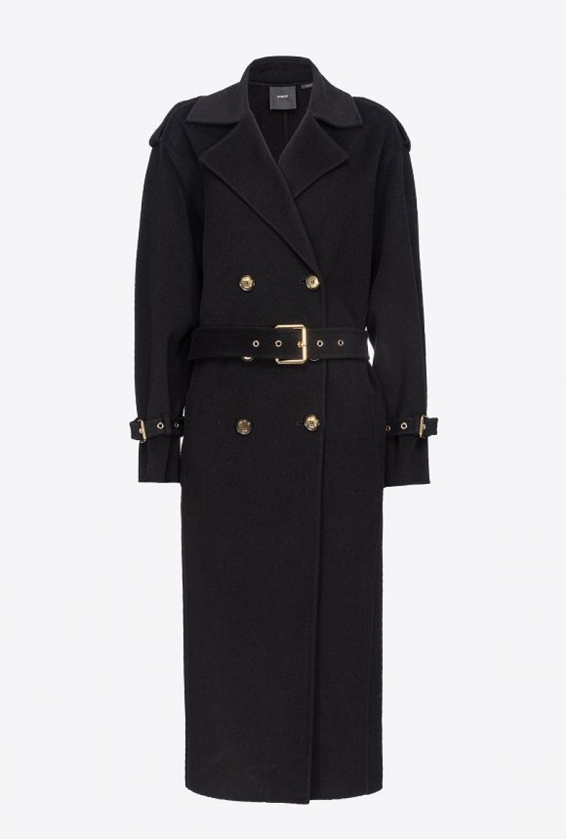 Pinko Cloth Trench Coat Černé | SN-PKO33647