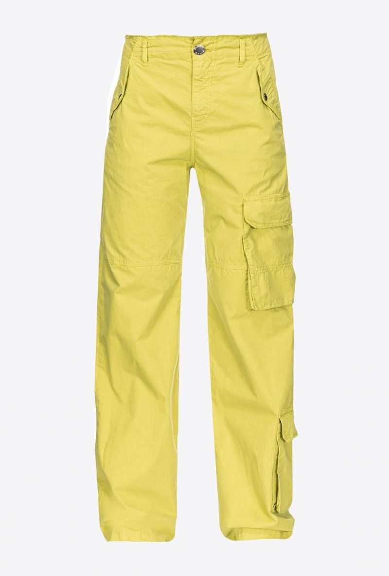 Pinko Coloured Bavlněné Cargo Trousers Žluté | SN-PKO33749