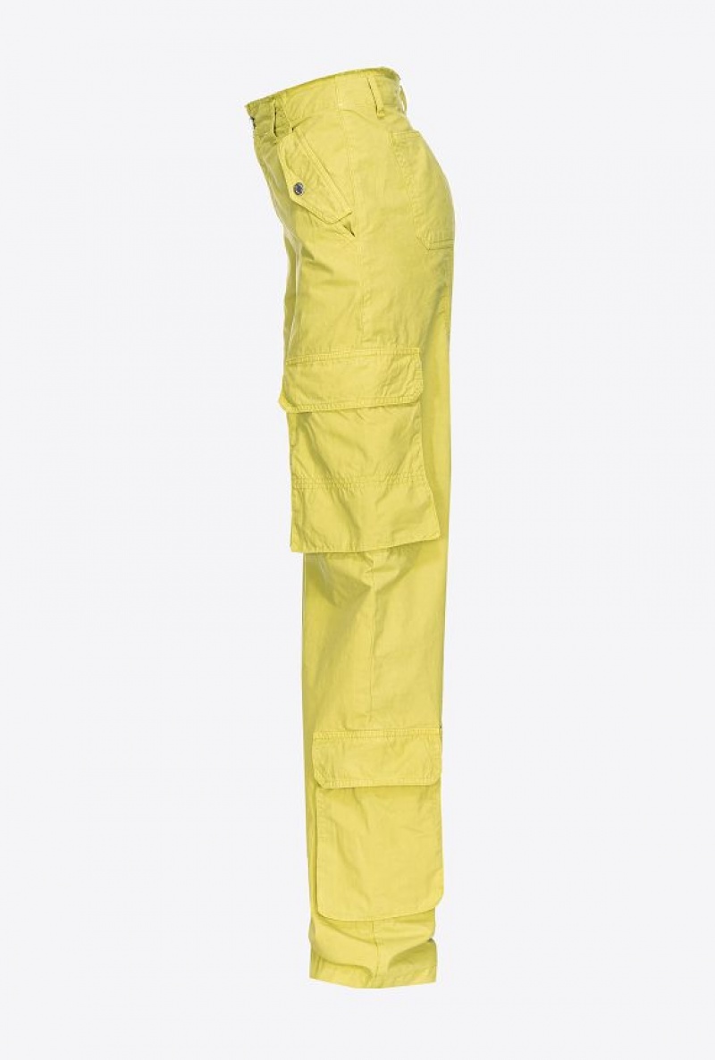 Pinko Coloured Bavlněné Cargo Trousers Žluté | SN-PKO33749
