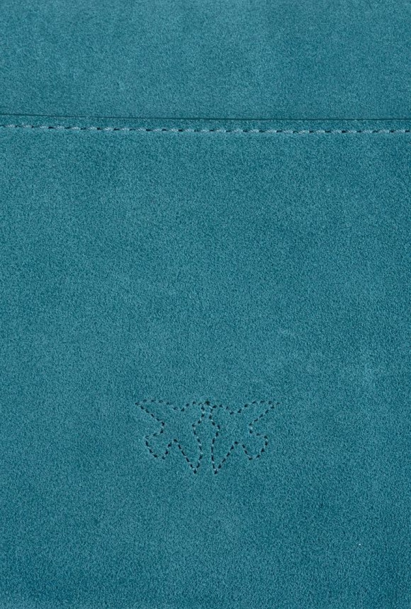 Pinko Cupido Bag Baguette In Semišové Blankyt Zlaté | SN-PKO32641