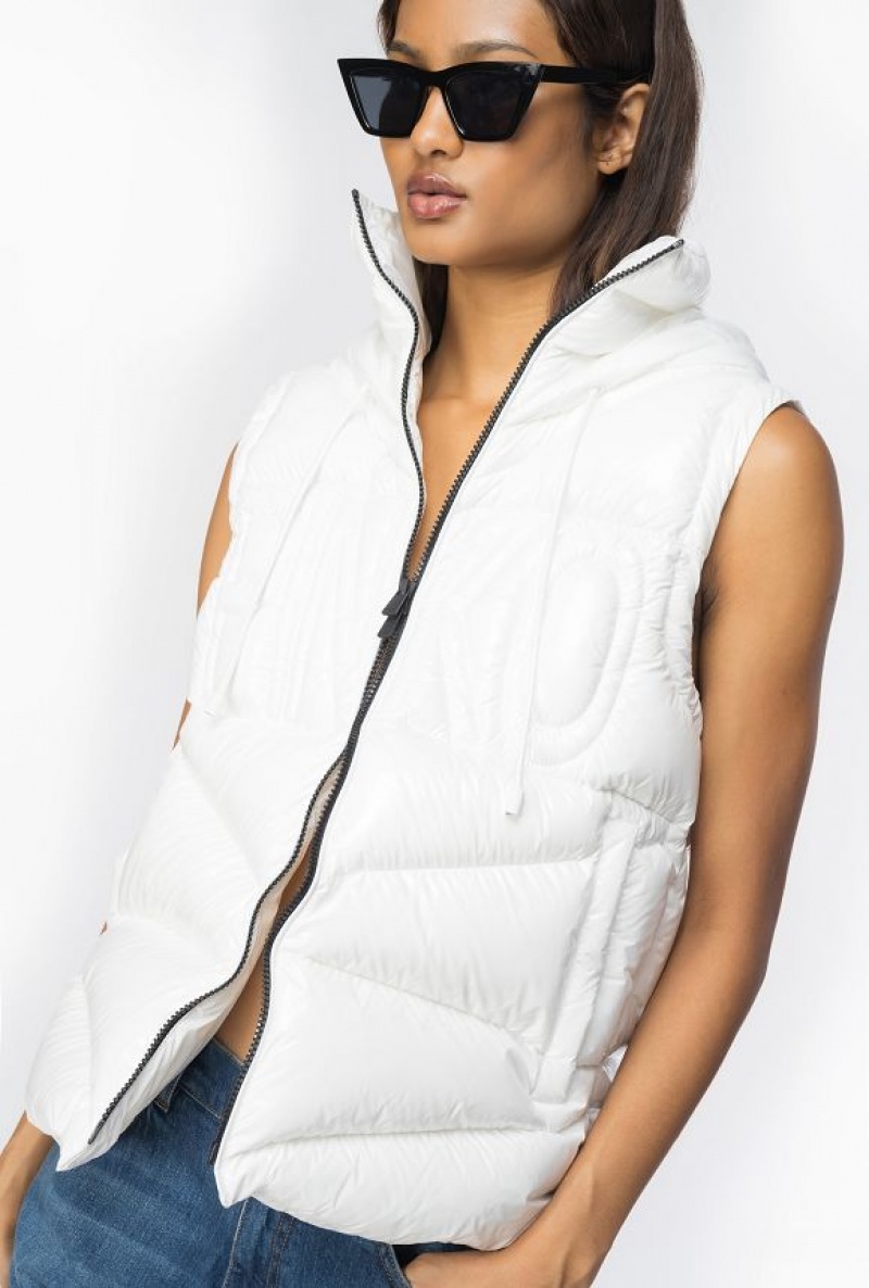 Pinko Down Vest Bílé | SN-PKO33612