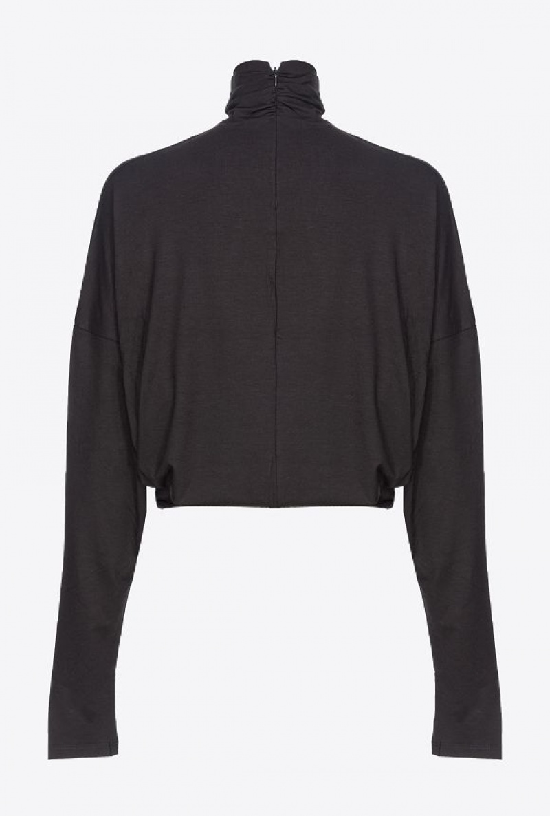 Pinko Draped Turtleneck Svetrové Černé | SN-PKO33389