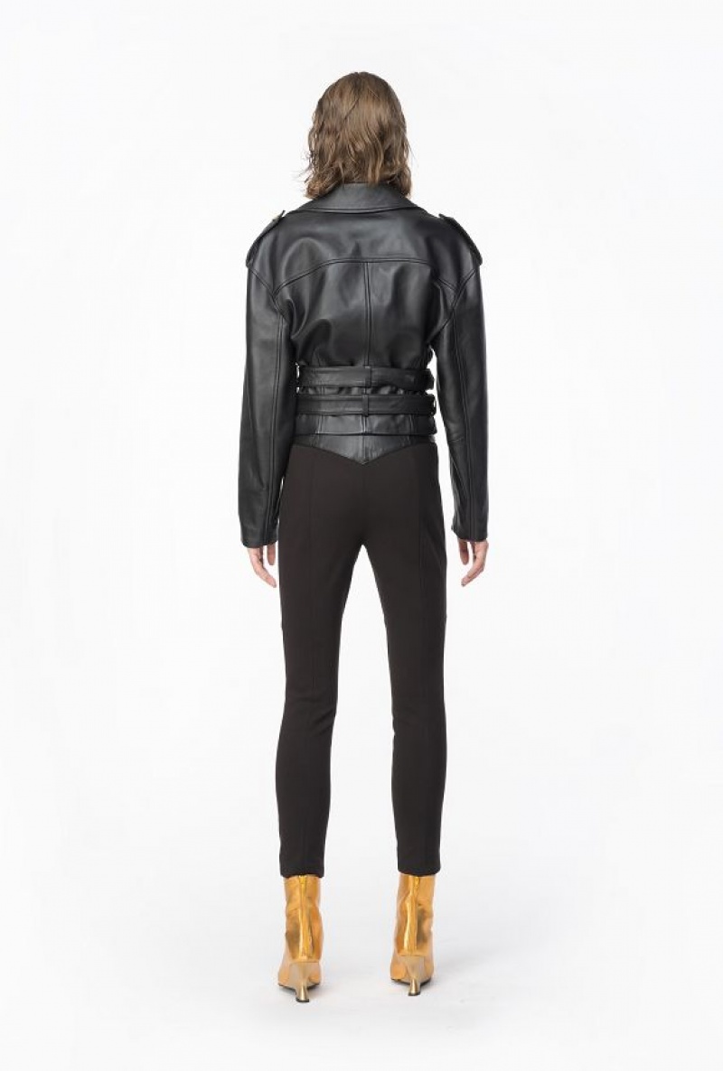 Pinko Dual-fabric Leggings Černé | SN-PKO33763