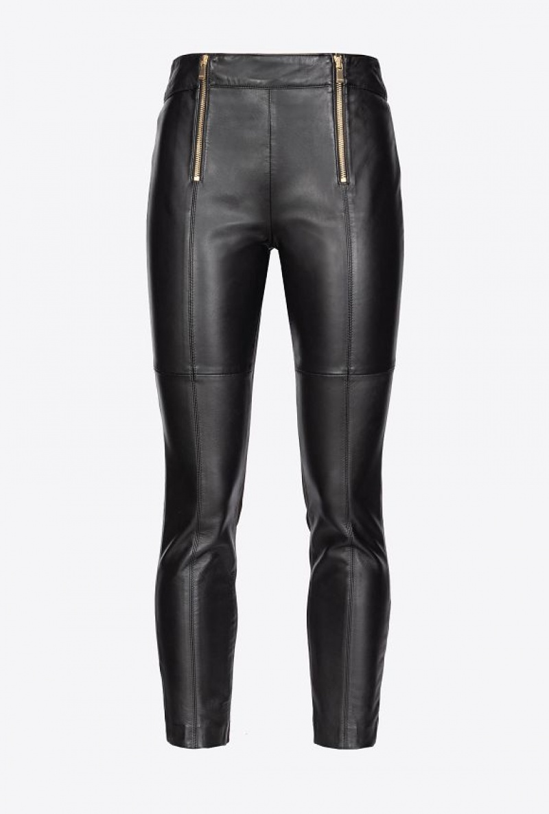 Pinko Dual-fabric Leggings Černé | SN-PKO33763
