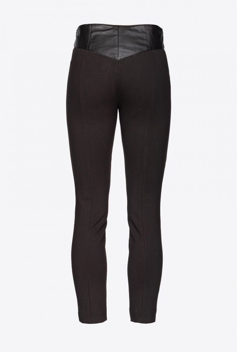 Pinko Dual-fabric Leggings Černé | SN-PKO33763
