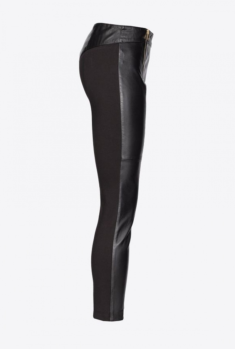 Pinko Dual-fabric Leggings Černé | SN-PKO33763
