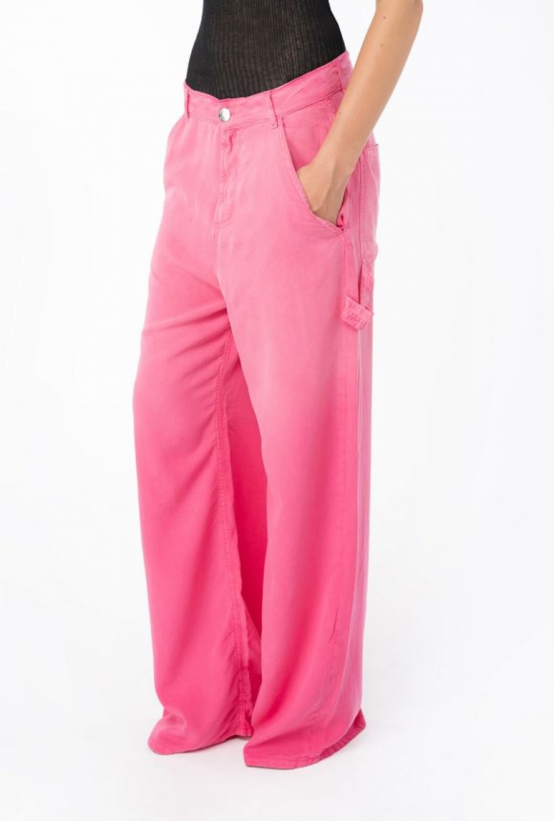 Pinko Faded Platene Workwear Trousers Růžové | SN-PKO33742