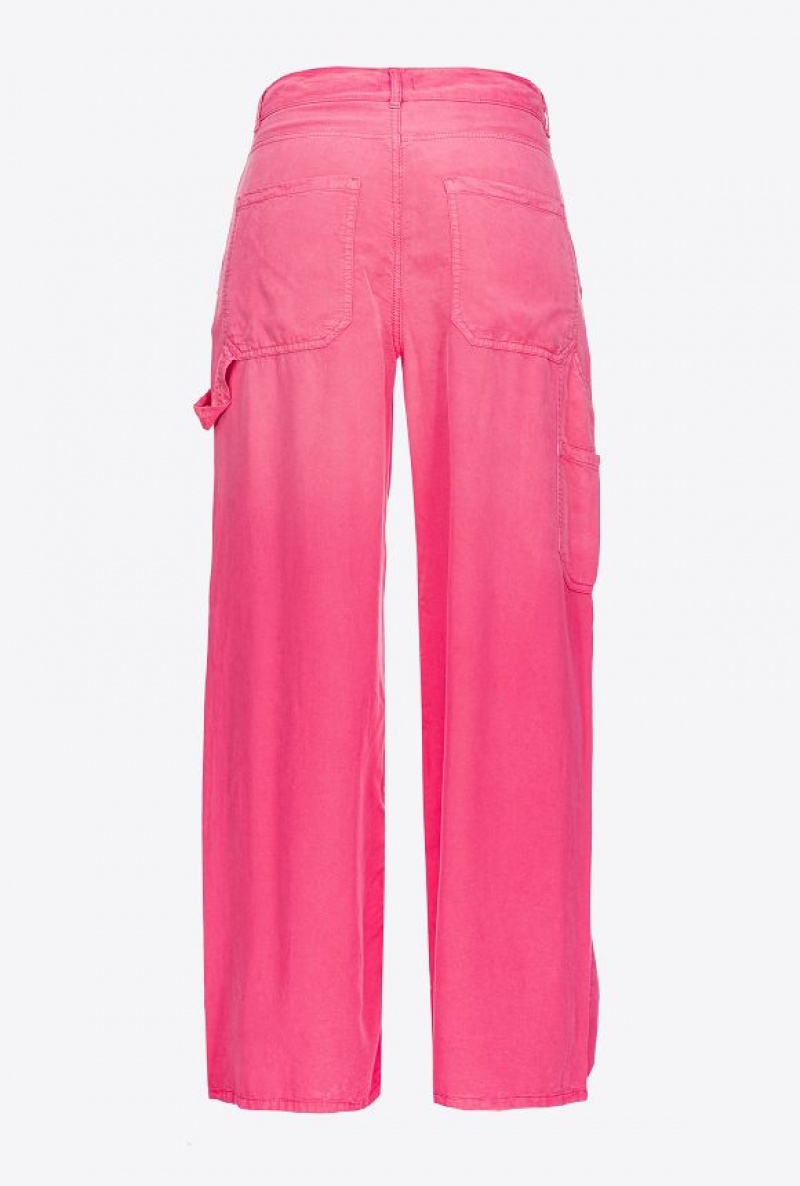 Pinko Faded Platene Workwear Trousers Růžové | SN-PKO33742