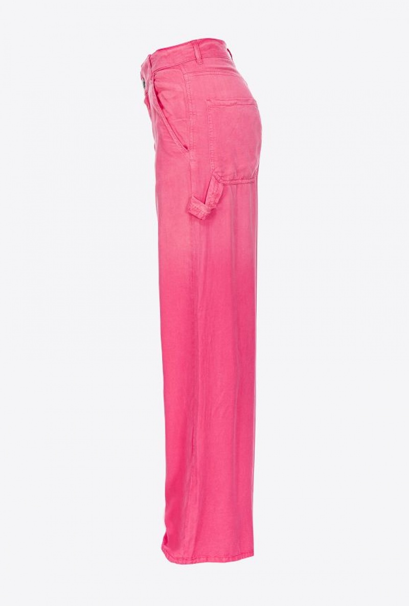 Pinko Faded Platene Workwear Trousers Růžové | SN-PKO33742