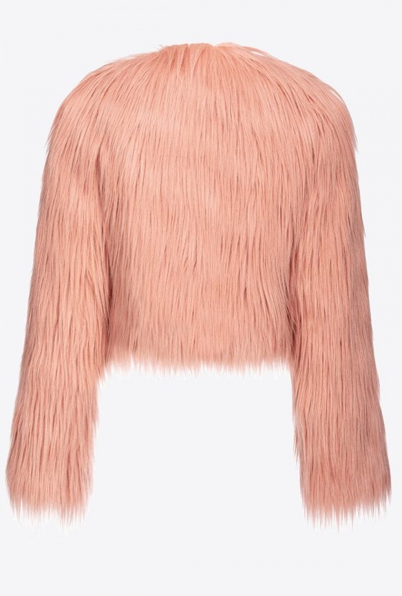 Pinko Faux Fur Jacket Růžové | SN-PKO33674