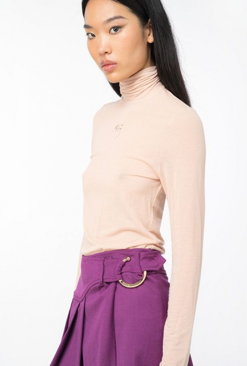 Pinko Flannel Mini Skirt With Piercing Přezkou Tmavě Fialové | SN-PKO34083