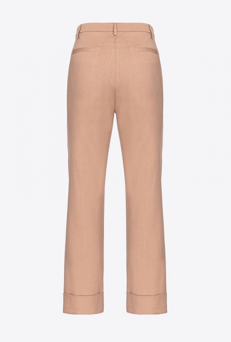 Pinko Flannel Trousers Tmavě Meruňka | SN-PKO33784