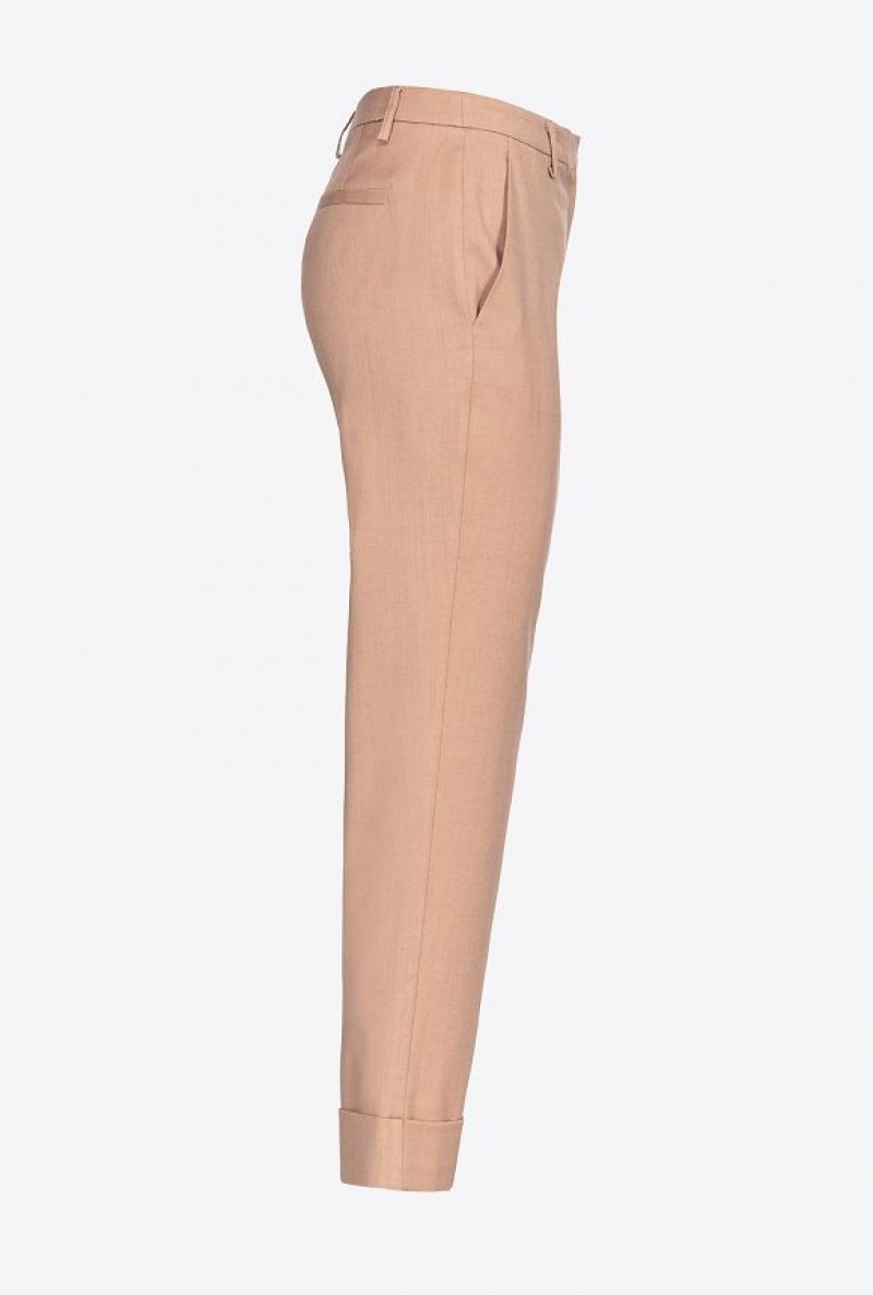 Pinko Flannel Trousers Tmavě Meruňka | SN-PKO33784