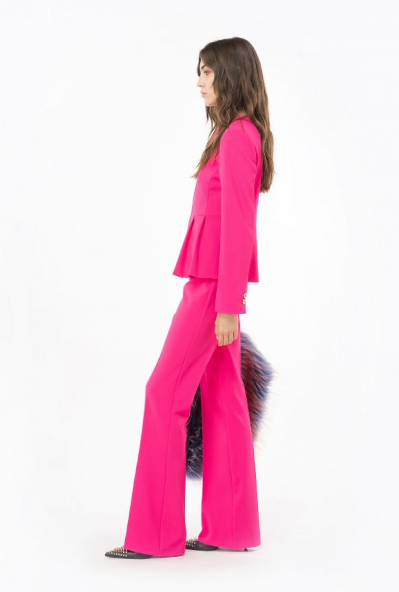 Pinko Flared Crepe Trousers Růžové | SN-PKO33771