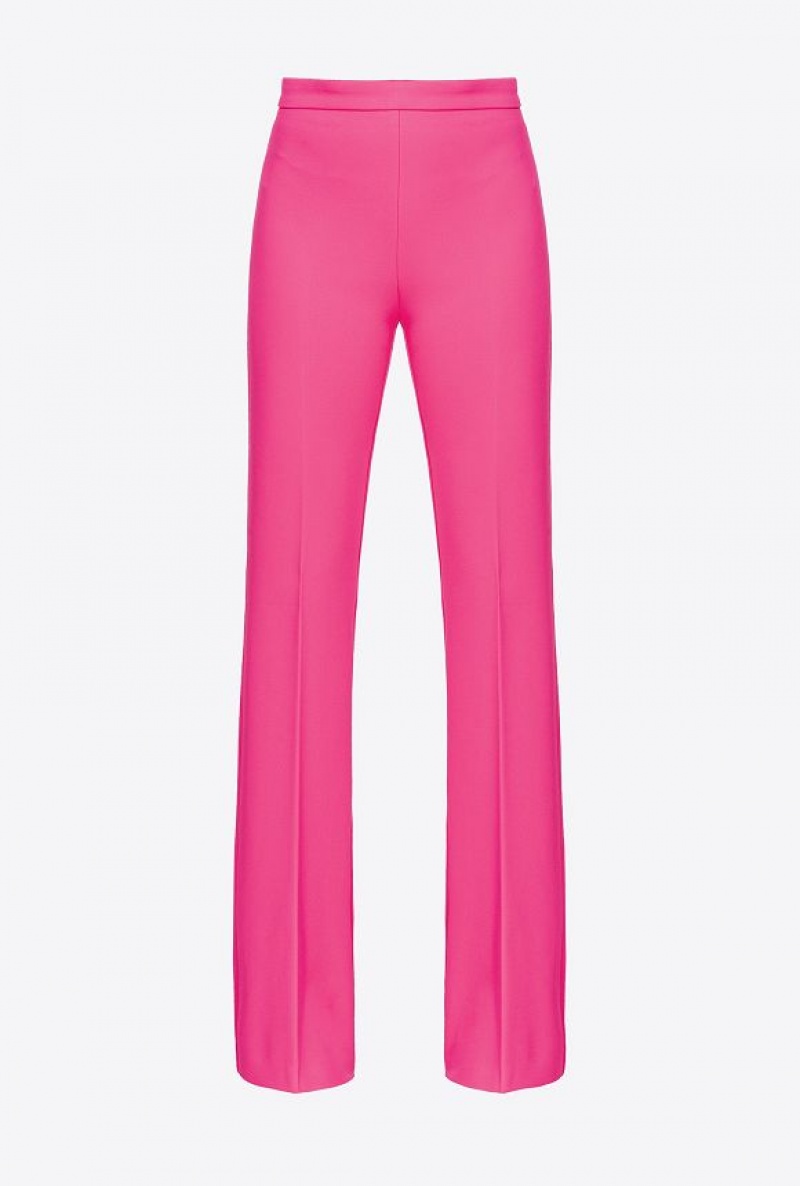 Pinko Flared Crepe Trousers Růžové | SN-PKO33771