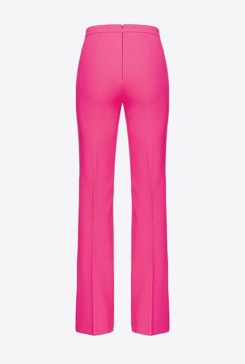 Pinko Flared Crepe Trousers Růžové | SN-PKO33771