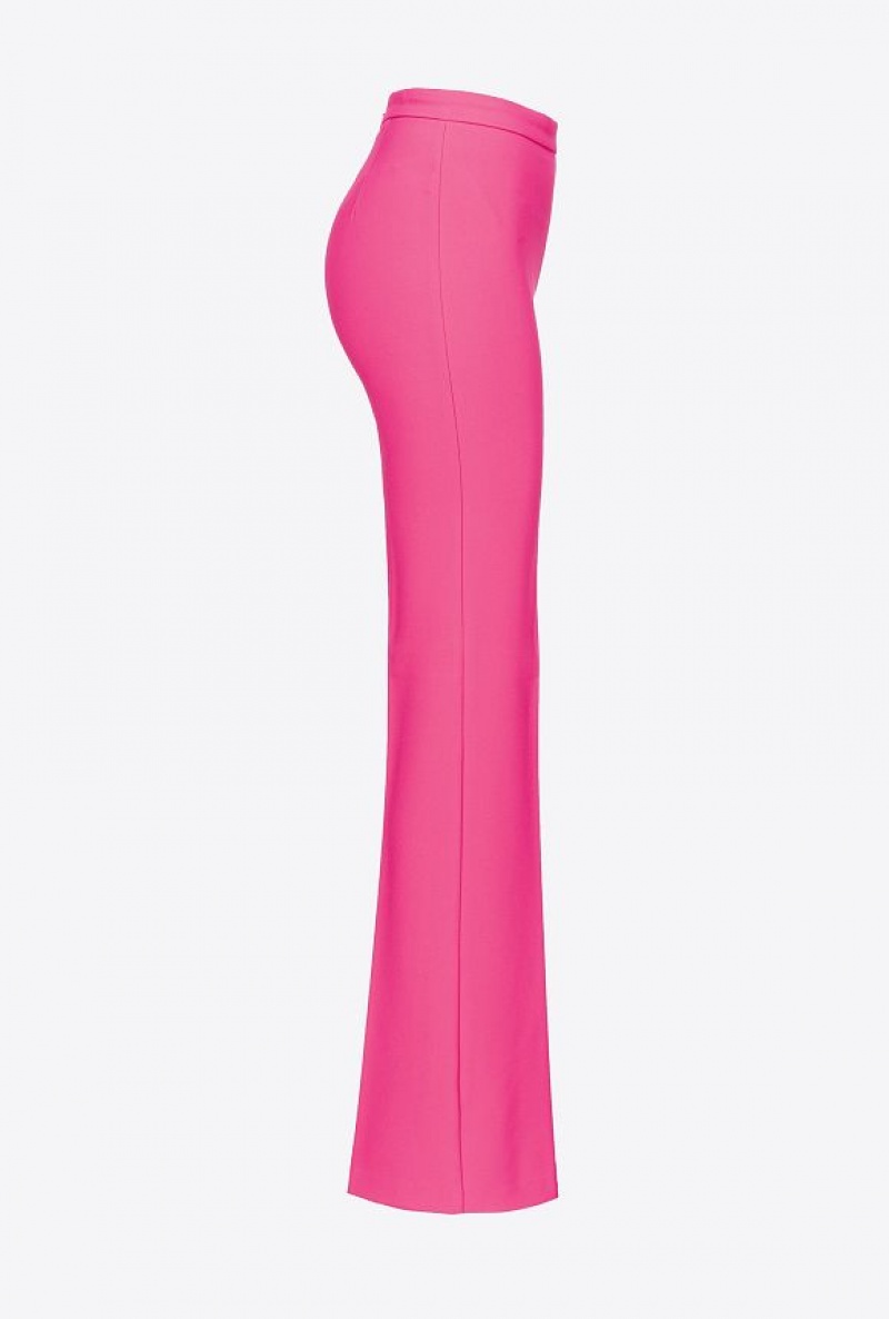 Pinko Flared Crepe Trousers Růžové | SN-PKO33771