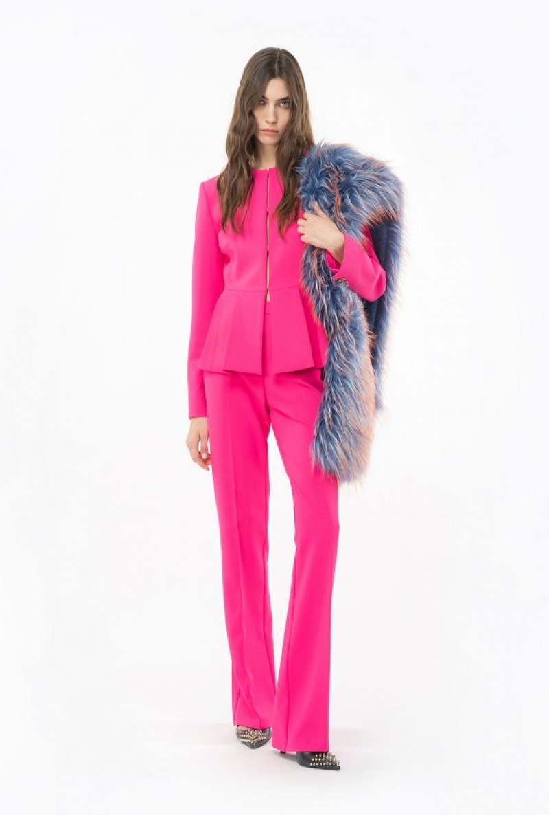 Pinko Flared Crepe Trousers Růžové | SN-PKO33771