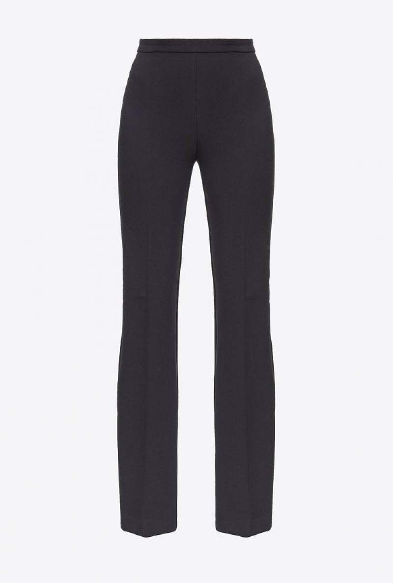 Pinko Flared Crepe Trousers Černé | SN-PKO33744