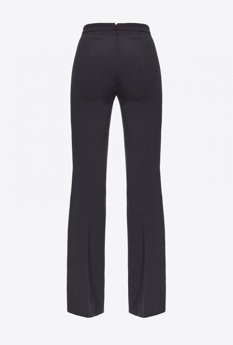 Pinko Flared Crepe Trousers Černé | SN-PKO33744