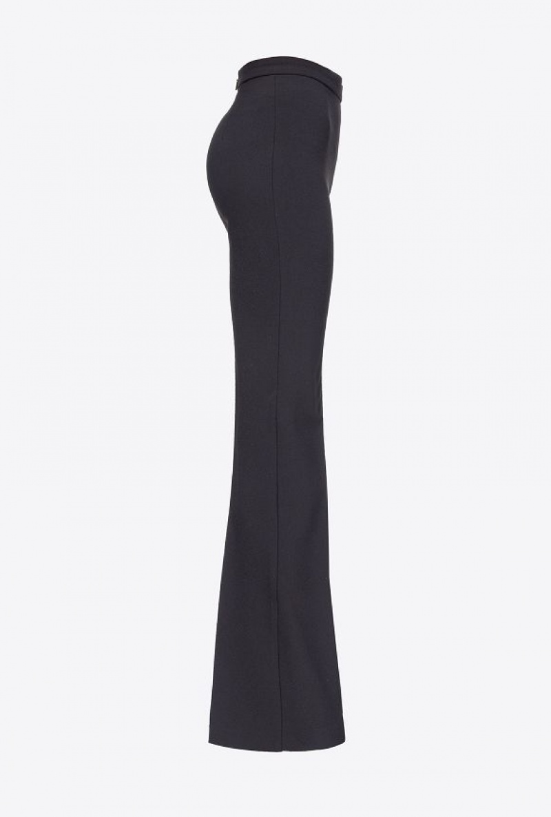 Pinko Flared Crepe Trousers Černé | SN-PKO33744