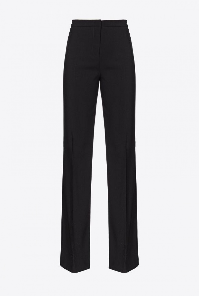 Pinko Flared Full Milano Trousers Černé | SN-PKO33745