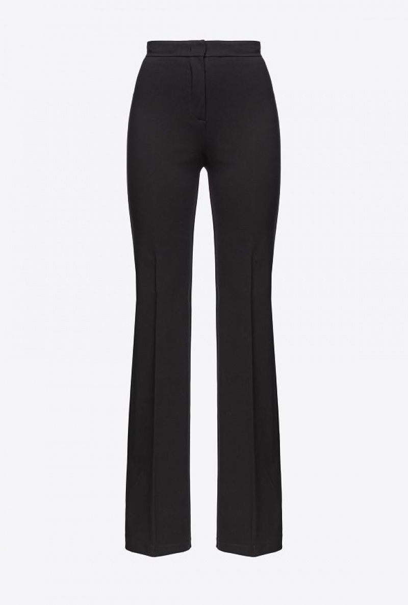 Pinko Flared Stretch Technical Trousers Černé | SN-PKO33679