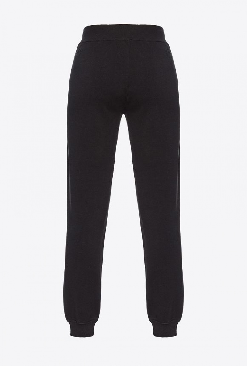 Pinko Fleece Joggers Černé | SN-PKO33820