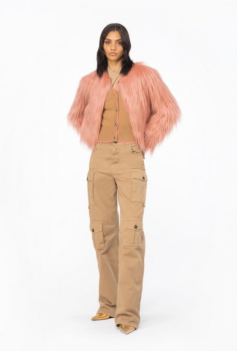 Pinko Gabardine Cargo Trousers Béžový Hnědé | SN-PKO33757