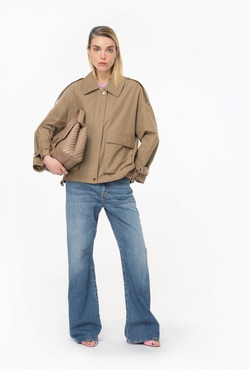 Pinko Gabardine Parka Šedé | SN-PKO33574