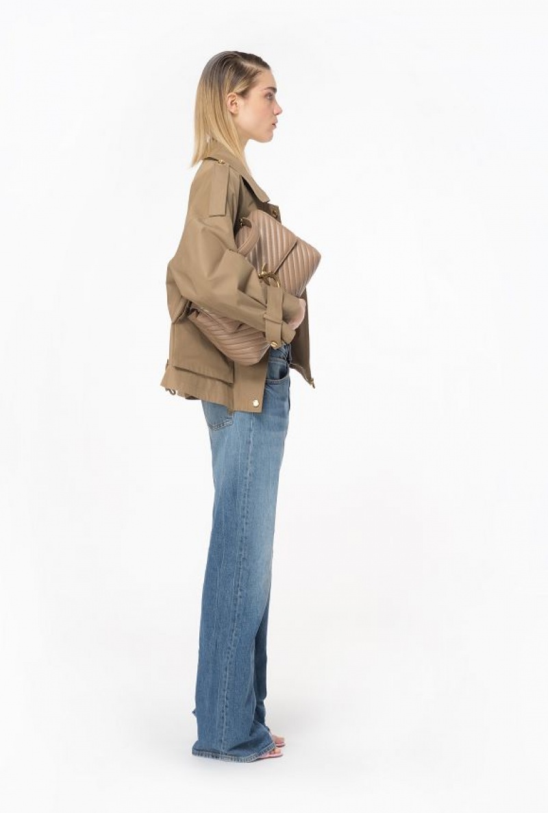 Pinko Gabardine Parka Šedé | SN-PKO33574