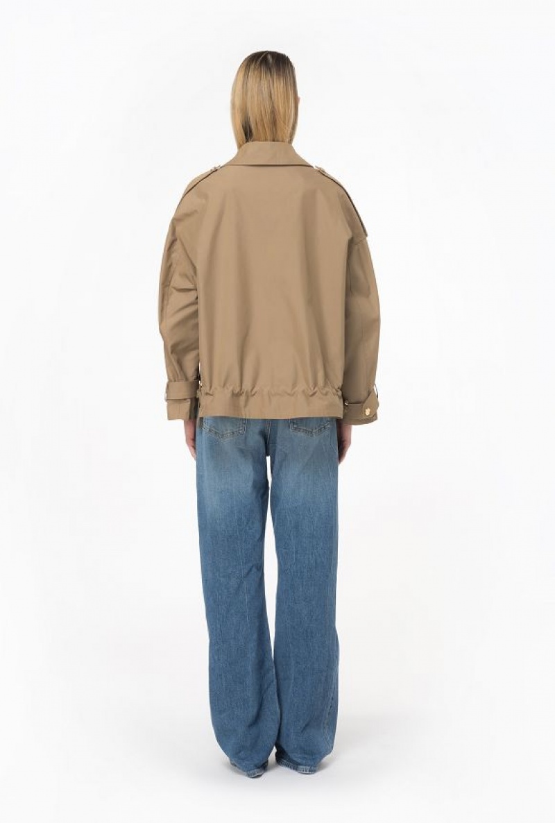 Pinko Gabardine Parka Šedé | SN-PKO33574