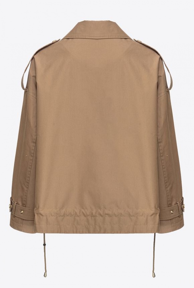 Pinko Gabardine Parka Šedé | SN-PKO33574