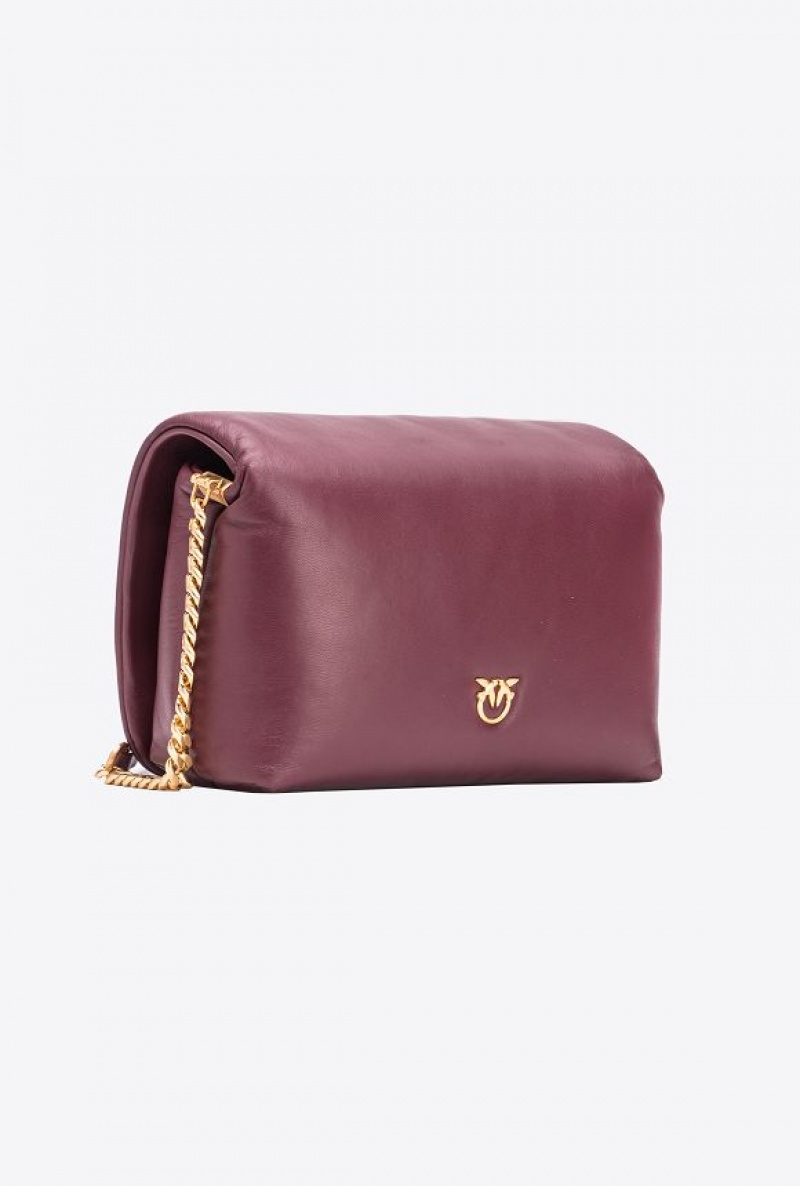 Pinko Galleria Classic Love Bag Click Puff Vínové Vínové Zlaté | SN-PKO32923