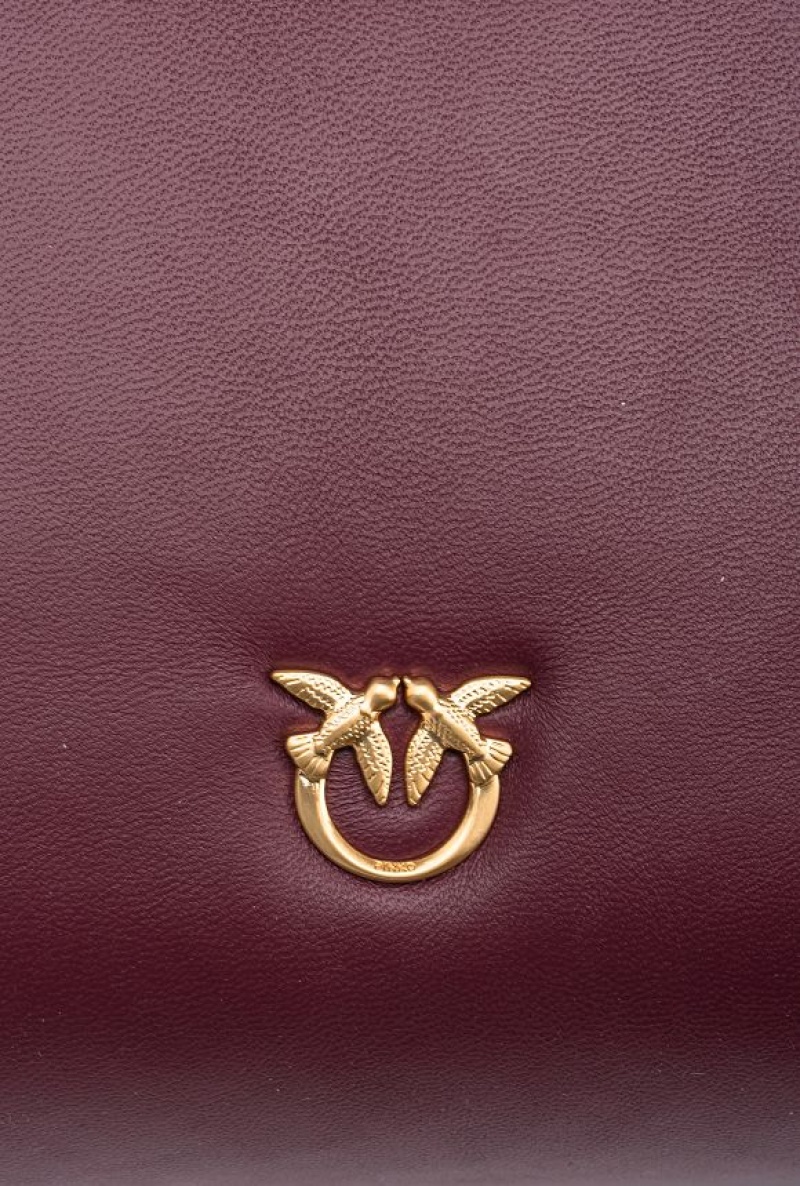 Pinko Galleria Classic Love Bag Click Puff Vínové Vínové Zlaté | SN-PKO32923