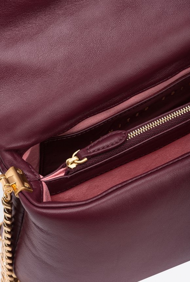 Pinko Galleria Classic Love Bag Click Puff Vínové Vínové Zlaté | SN-PKO32923