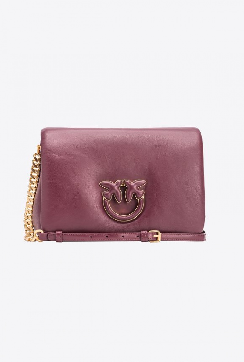 Pinko Galleria Classic Love Bag Click Puff Vínové Vínové Zlaté | SN-PKO32923