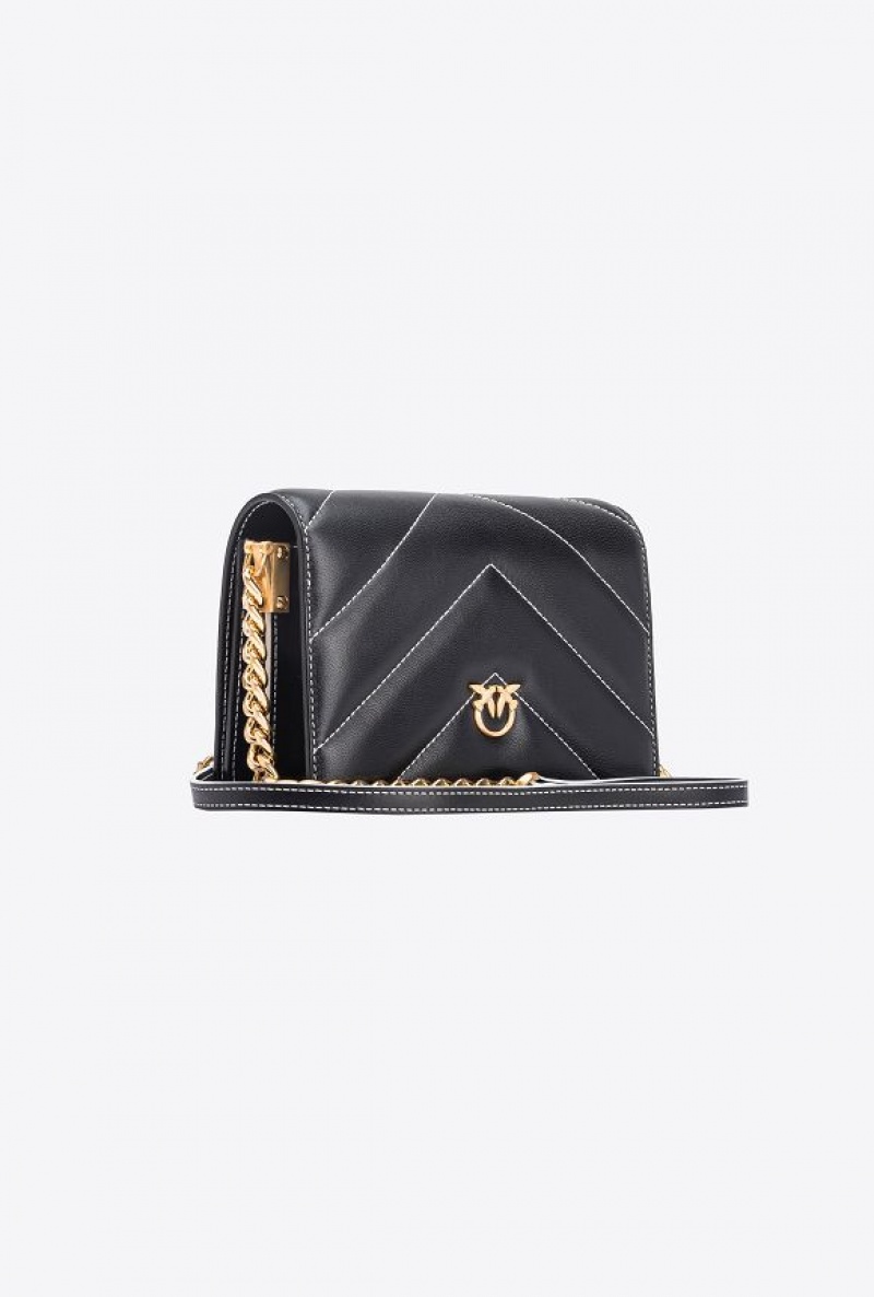 Pinko Galleria Mini Love Bag Click Big Chevron Opposite Černé | SN-PKO32712