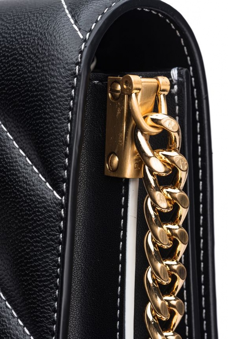 Pinko Galleria Mini Love Bag Click Big Chevron Opposite Černé | SN-PKO32712