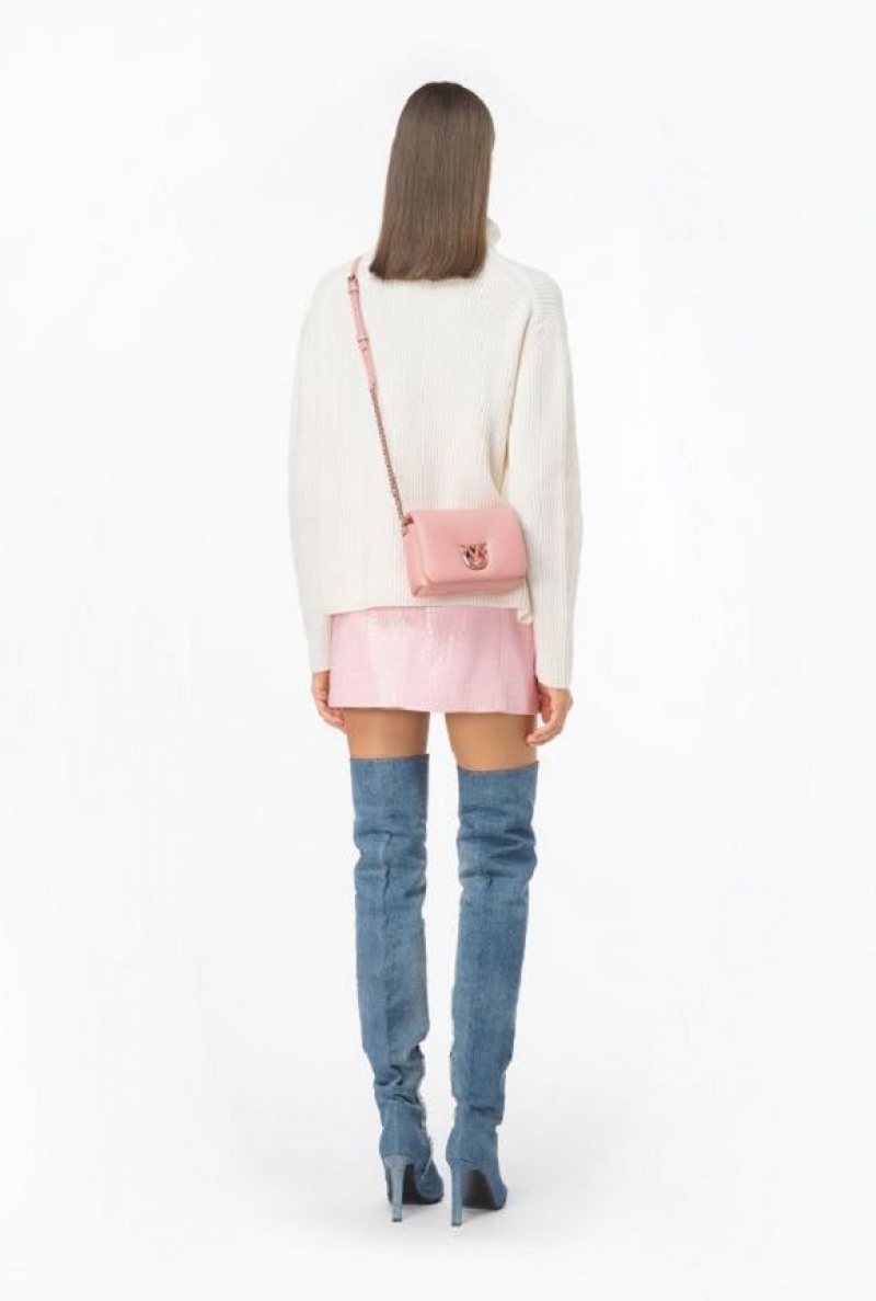 Pinko Galleria Nappa Læder Baby Love Bag Click Puff Růžové Béžový | SN-PKO32346