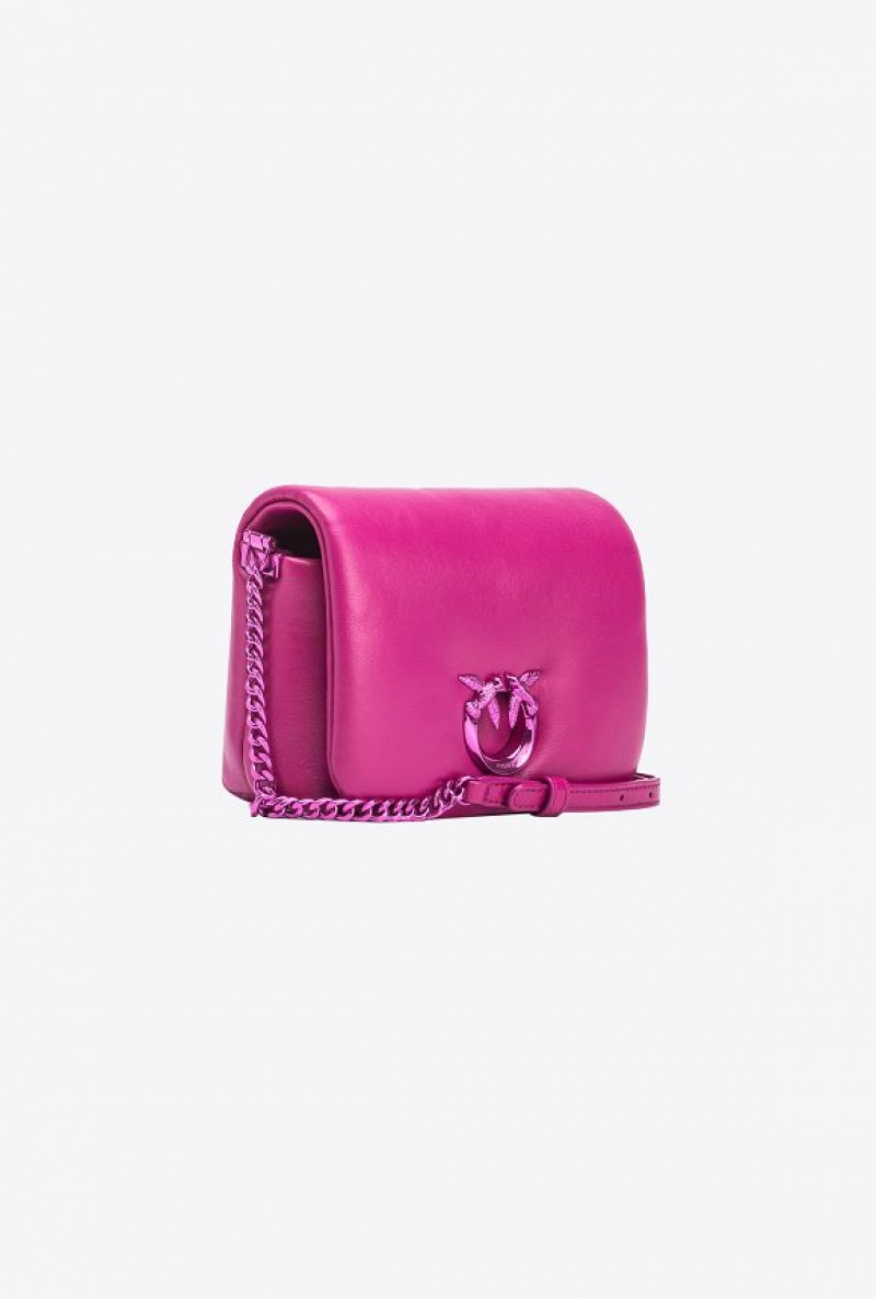 Pinko Galleria Nappa Læder Baby Love Bag Click Puff Tmavě Červené | SN-PKO32353