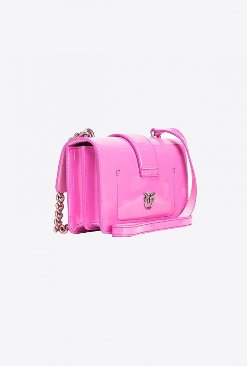 Pinko Galleria Shiny Shaded Læder Mini Love Bag One Růžové Stříbrné | SN-PKO32420
