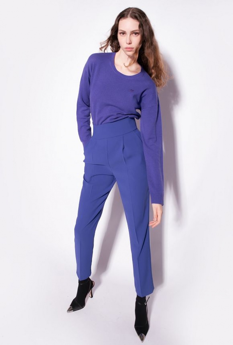 Pinko High-waisted Stretch CrêPe Trousers Blankyt | SN-PKO33696