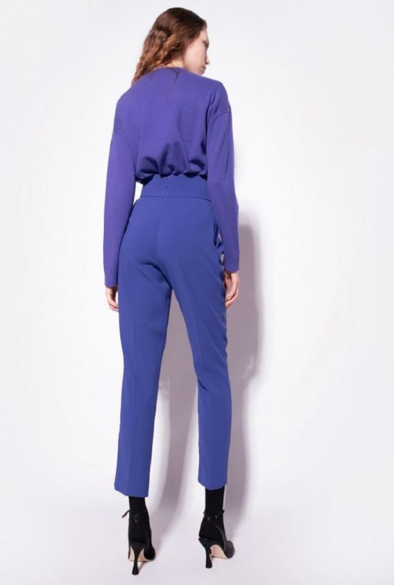 Pinko High-waisted Stretch CrêPe Trousers Blankyt | SN-PKO33696