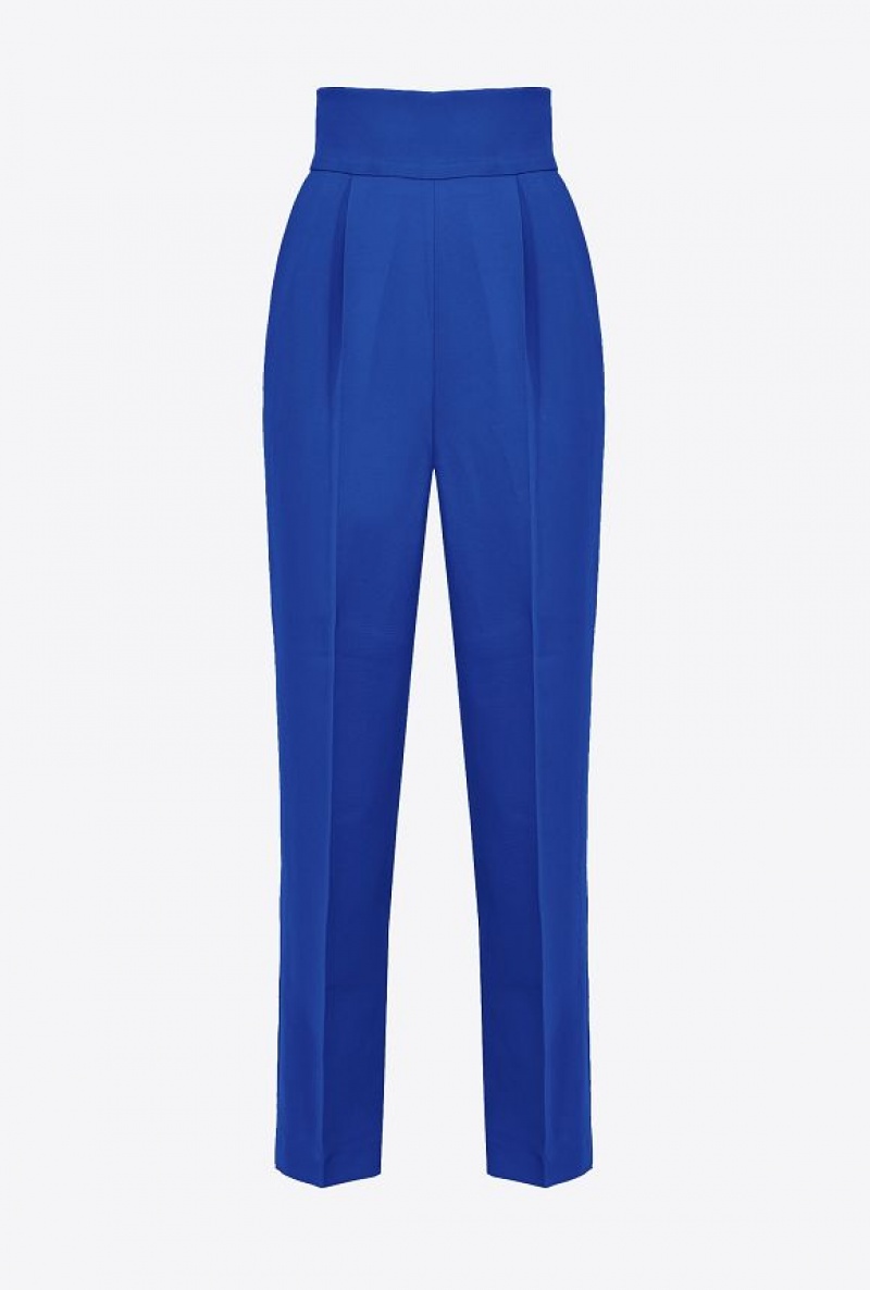 Pinko High-waisted Stretch CrêPe Trousers Blankyt | SN-PKO33696