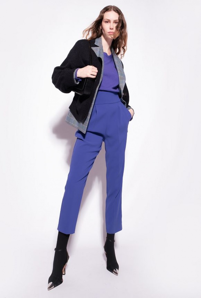 Pinko High-waisted Stretch CrêPe Trousers Blankyt | SN-PKO33696