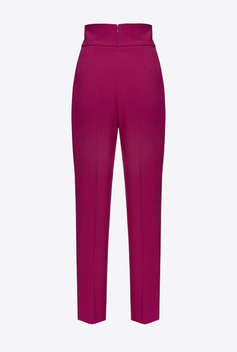 Pinko High-waisted Stretch CrêPe Trousers Fialové | SN-PKO33714